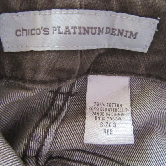 CHICO's light brown Platinum Denim Jeans size 3 = 16 XL - EUC - Picture 5 of 8